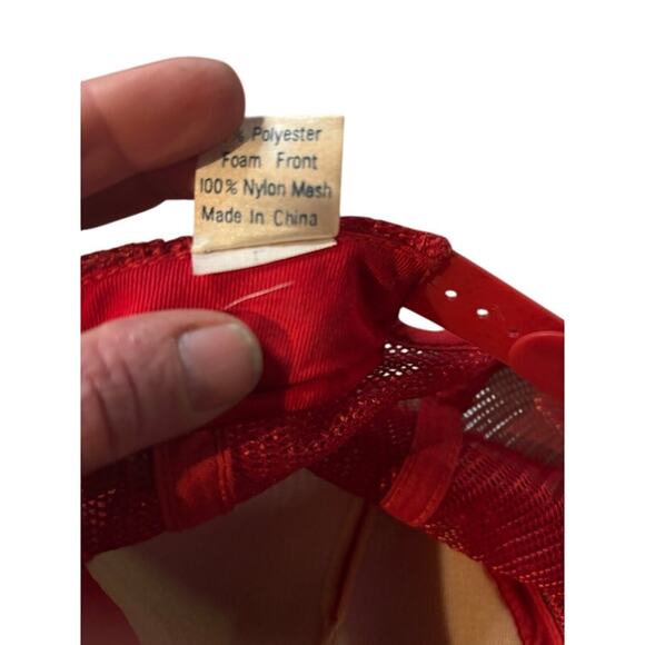 Vintage Bowen Bros Hat Jeep Maine Red White Snapback Trucker Hat Dad Cap Auto - Picture 6 of 6